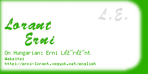 lorant erni business card
